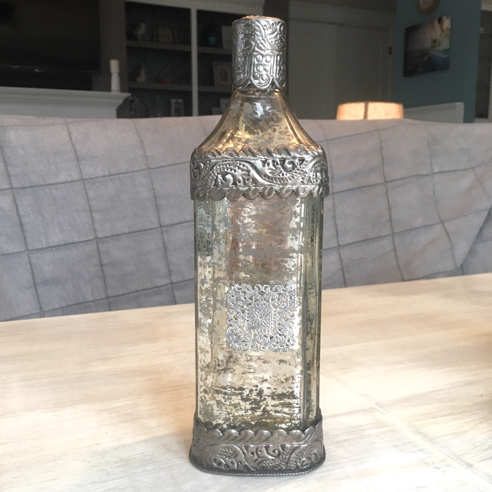 Decorative bottle/vase silver accents